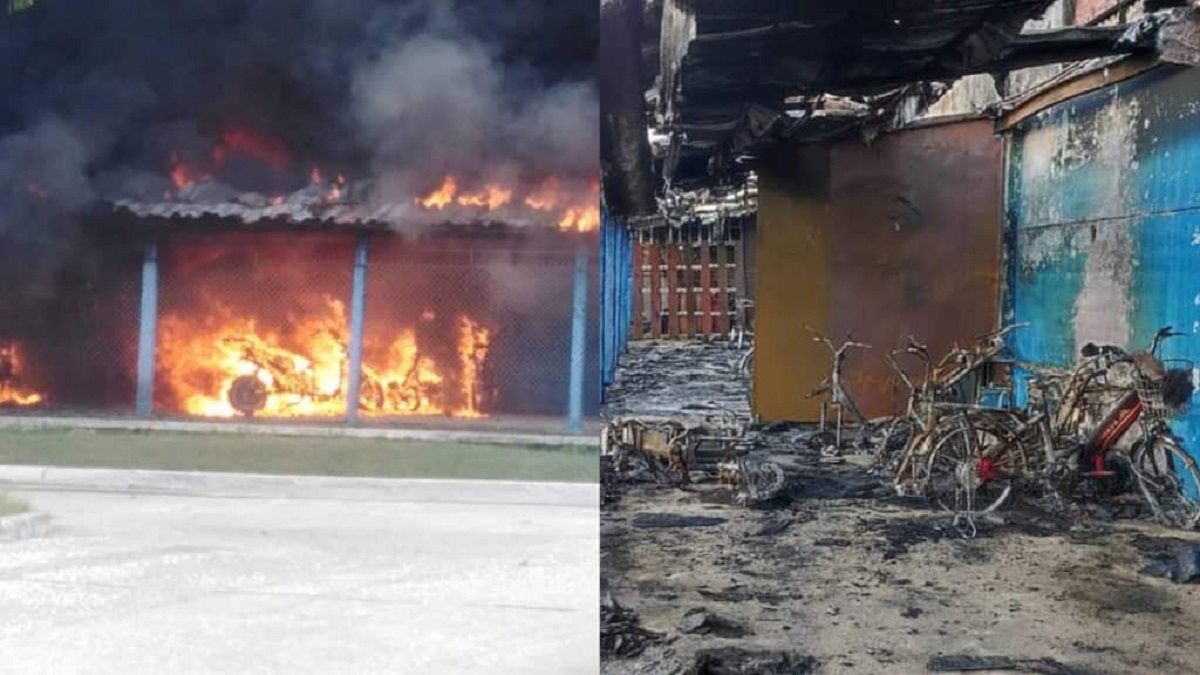 Reportan incendio en parqueo de la Empresa Eléctrica de Camagüey (+FOTOS)