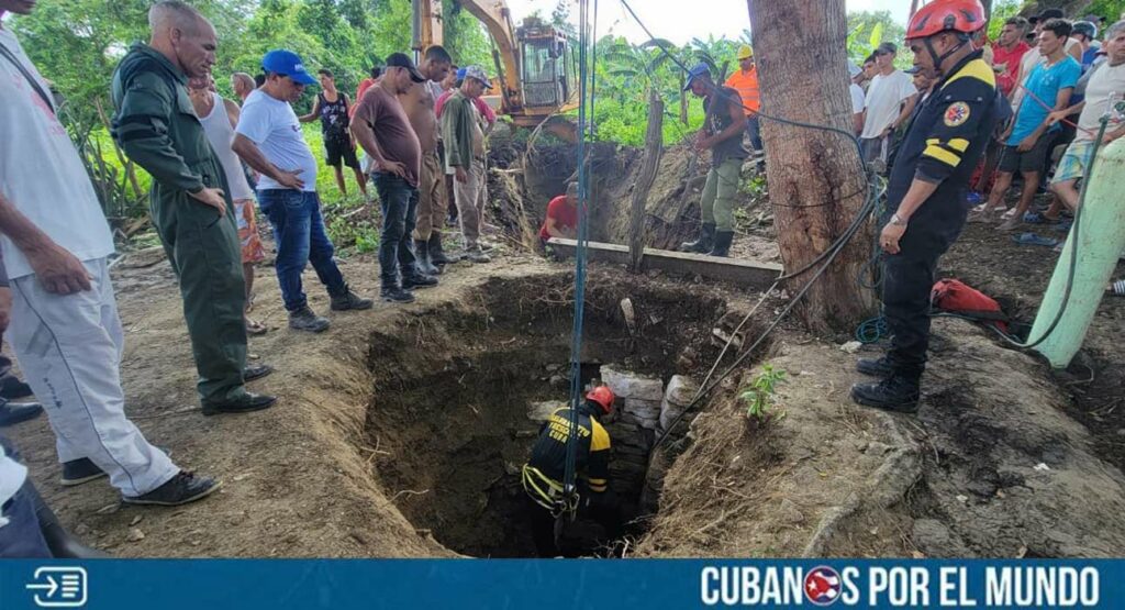 Un hombre cayó en un pozo de 45 pies de profundidad en Holguín la mañana de este domingo, por lo que rescatistas tuvieron que ponerse manos a la obra para rescatarlo.