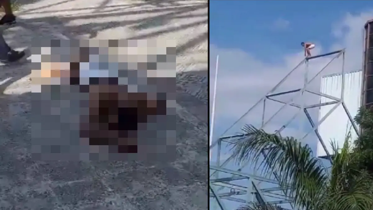 Reportan suicidio en Santiago de Cuba: Captan momento en el que un hombre se lanzó desde elevada estructura (+VIDEO)