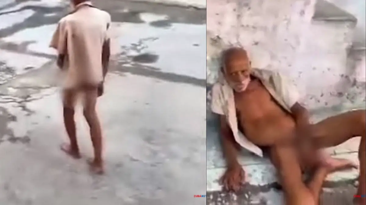 Paciente psiquiátrico vive desnudo en una acera de La Habana (+VIDEO)