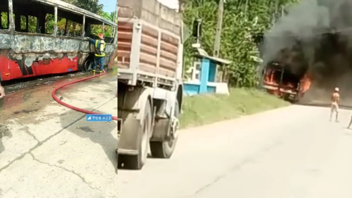 Reportan incendio de una guagua en Guantánamo
