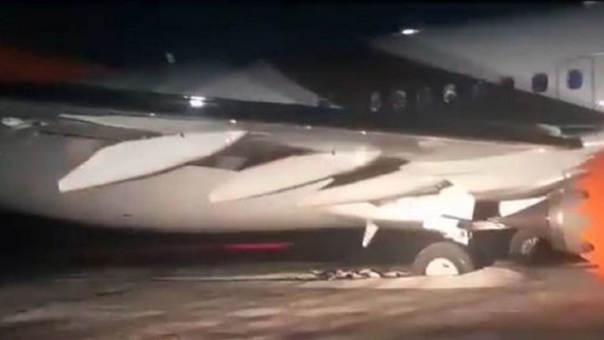 Avión enterró uno de sus trenes en el asfalto en el Aeropuerto de Holguín (+VIDEO)
