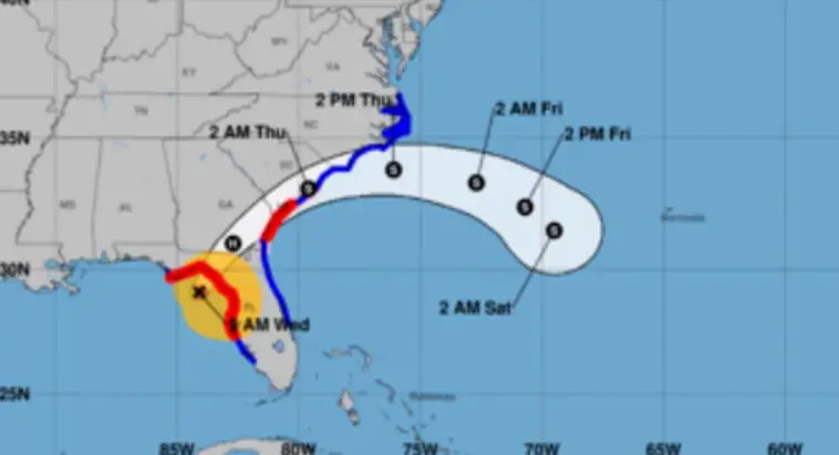 Huracán Idalia a punto de entrar a la Florida como categoría 4, con vientos de hasta 195 km/h