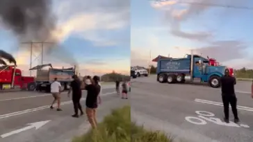 Camioneros cubanos compiten en carretera, según video subido a TikTok