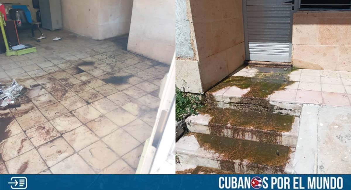 Consultorio médico de La Habana, hecho un desastre por las aguas albañales