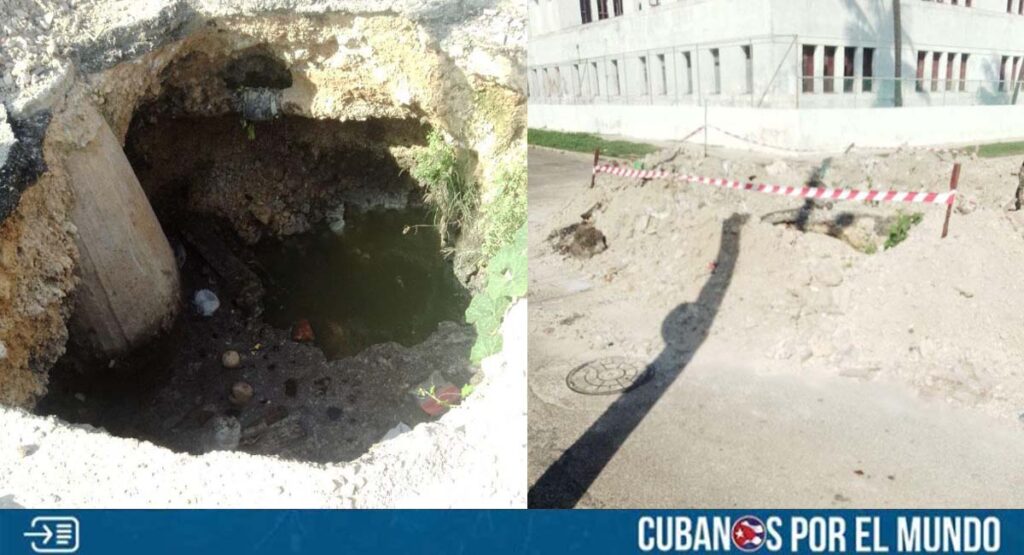 Hueco en plena calle de La Habana pone en peligro a los habitantes