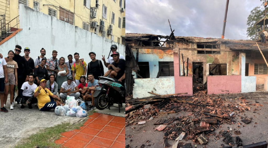 Club de motos ayuda en La Habana a familia que lo perdió todo en un incendio