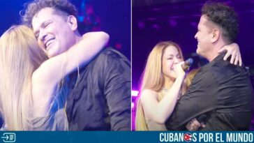 Shakira se apareció de sorpresa en el concierto que ofreció Carlos Vives en el Kaseya Center de Miami el pasado sábado.