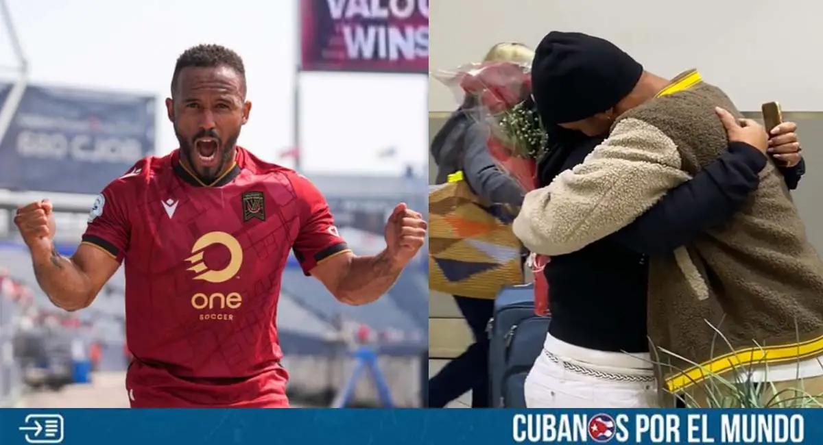 Futbolista cubano, Andy Baquero, se reencuentra con su madre después de cuatro años