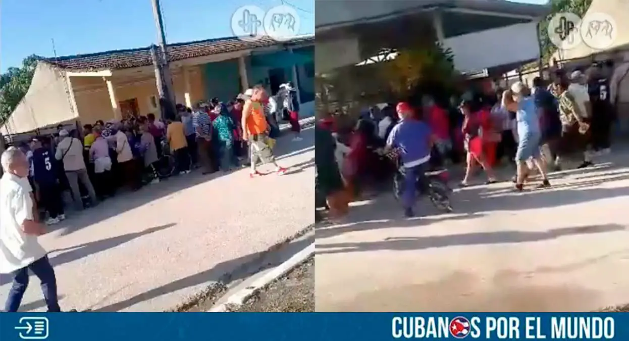 Cubanos en Ciego de Ávila hicieron una larga cola desde la madrugada para comprar carne, la cual fue vendida sin las más mínimas normas de higiene.