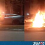 Se incendia un auto de turismo en La Habana