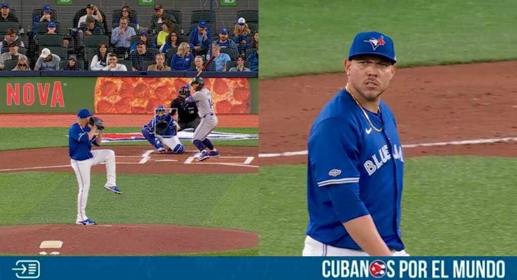 El pelotero cubano Yariel Rodríguez, quien recientemente fue llamado por su equipo, los Azulejos de Toronto para jugar en Grandes Ligas, debutó este sábado haciendo historia desde la lomita.
