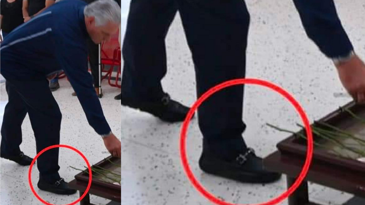 Díaz-Canel luce sus zapatos Ferregamo valorados en 795 dólares, en frente de los cubanos que no tienen ni qué comer