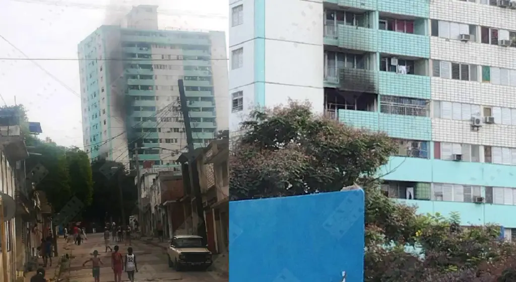 Santiago de Cuba: Reportan incendio en un apartamento del edificio de 18 plantas
