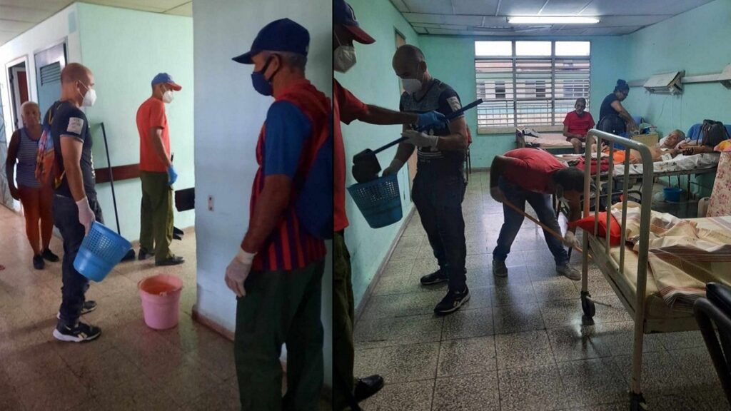 Trabajadores del INDER limpian hospitales de Manzanillo por mandato del PCC