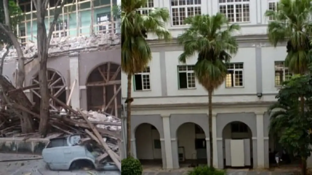 Colapsa fachada del Instituto Superior de Diseño de La Habana