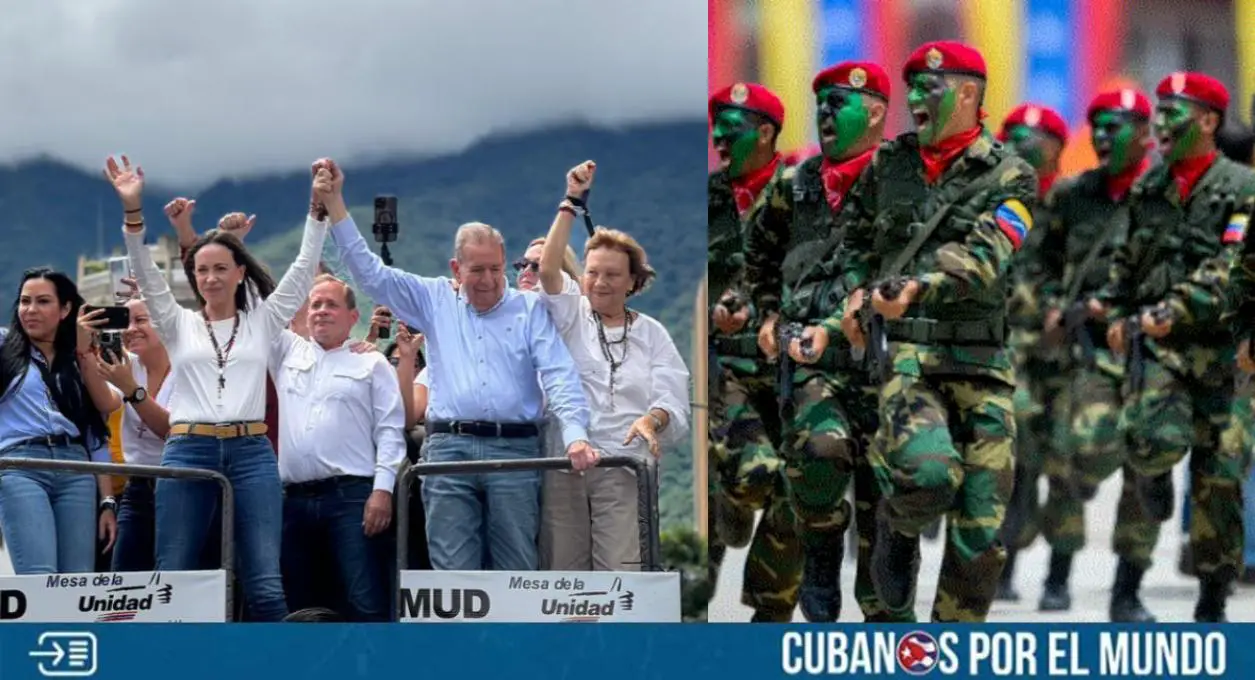La líder opositora María Corina Machado y el presidente electo de Venezuela, Edmundo González Urrutia, hicieron un llamado a los militares y policías venezolanos a ponerse del lado del pueblo tras el fraude electoral ejecutado por la dictadura de Nicolás Maduro el pasado 28 de julio.