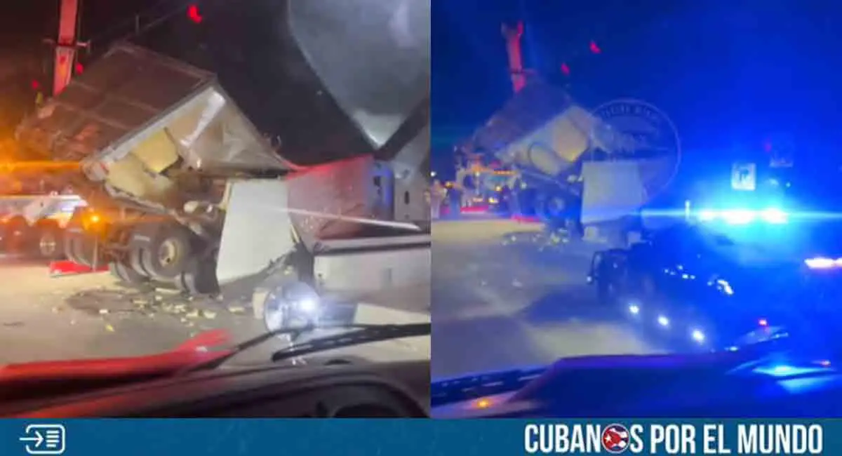 Reportan aparatoso accidente de camión en Hialeah