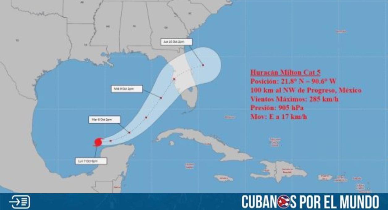 Las autoridades comunistas en Cuba emitieron una alerta sobre el deterioro de las condiciones climáticas en el occidente por la cercanía del huracán Milton.