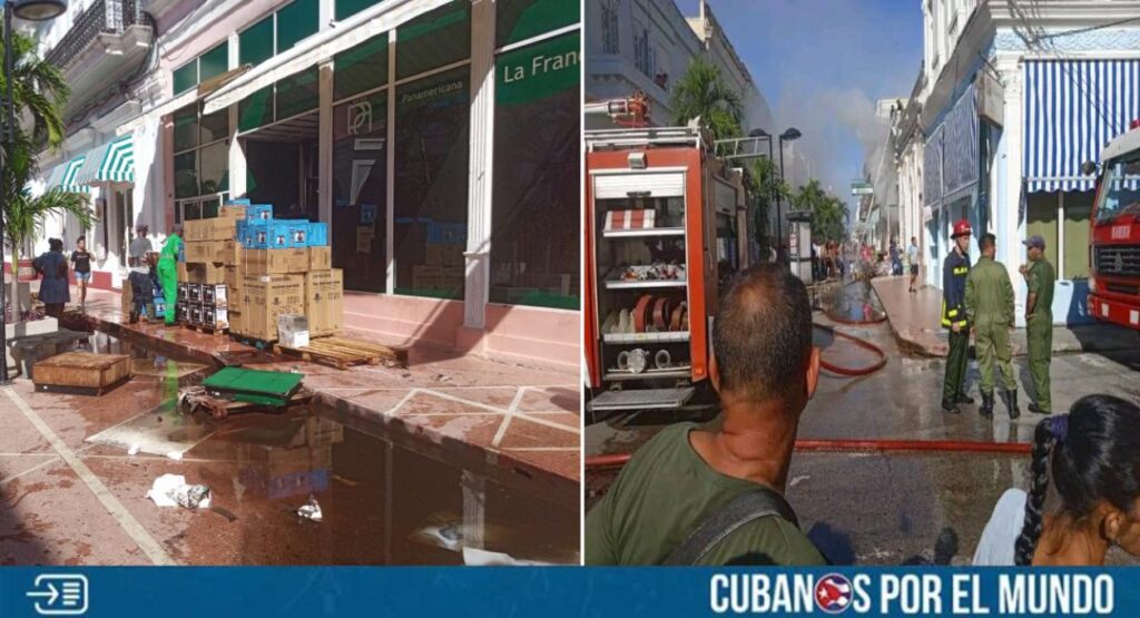 Este domingo se reportó un incendio de grandes proporciones en la tienda “La Francia Moderna” ubicada en el Boulevard de Cienfuegos.