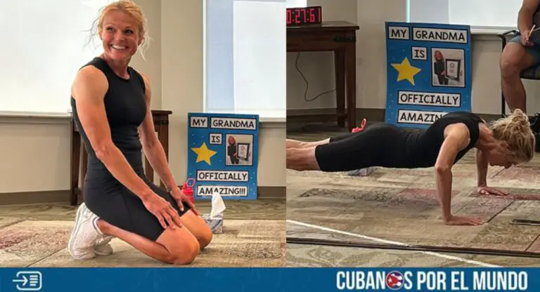 Abuela canadiense logra Récord Guinness al hacer 1,575 planchas (push ups) en una hora