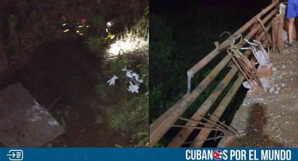Accidente en Holguín: Tractor con 11 personas se precipita desde un puente