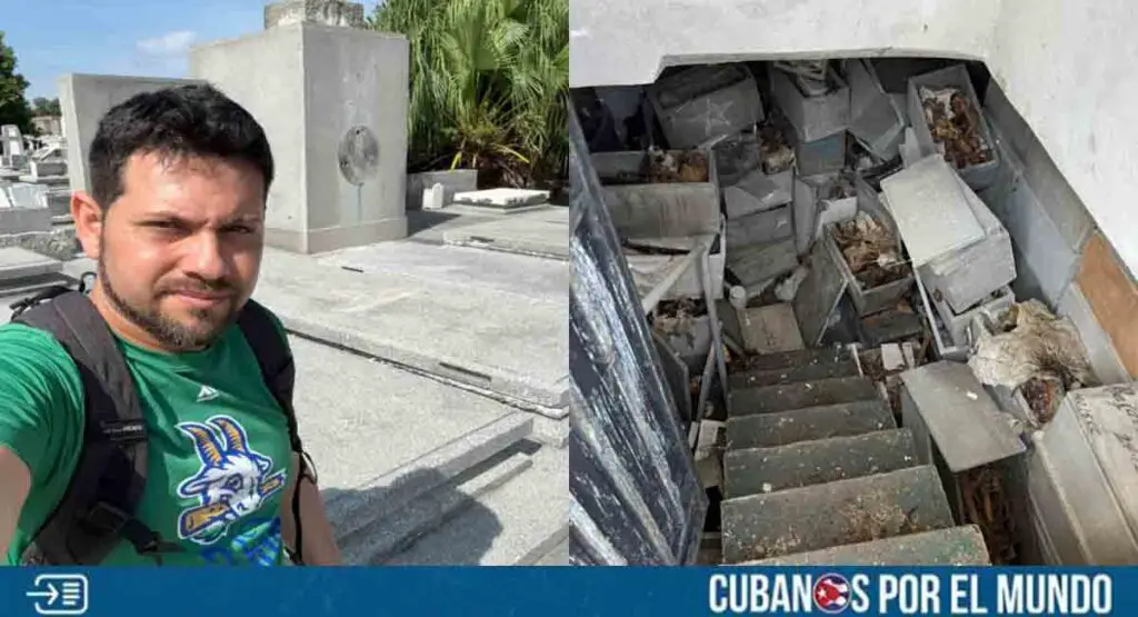 Periodista deportivo Yasel Porto viaja a Cuba y denuncia caos en panteón familiar del Cementerio de Colón
