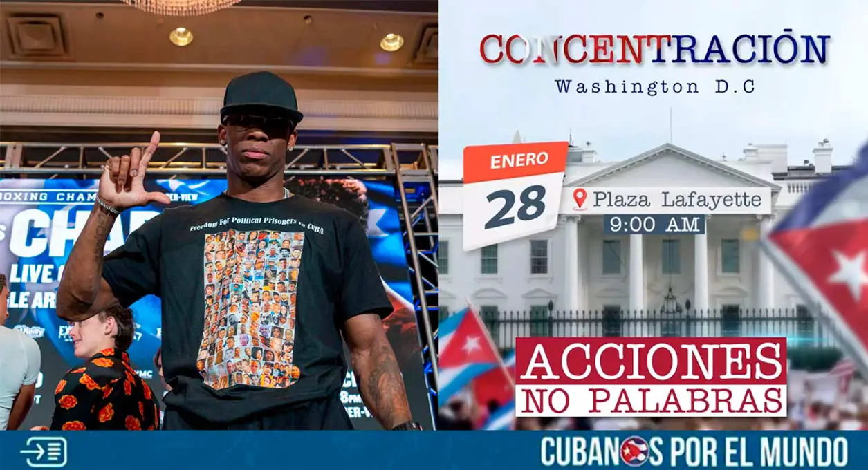 El boxeador cubano Yordenis Ugás se sumó a la convocatoria realizada por el presentador Alexander Otaola para una concentración en Washington el 28 de enero para exigir al gobierno de los Estados Unidos acciones concretas en contra de la dictadura castrista para lograr la liberación de todos los presos políticos de la isla. 