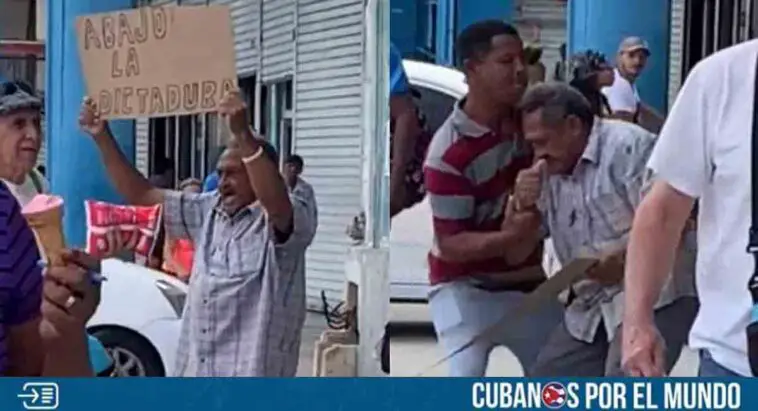 Arrestan violentamente a un anciano cubano que protestaba en concurrida calle de La Habana