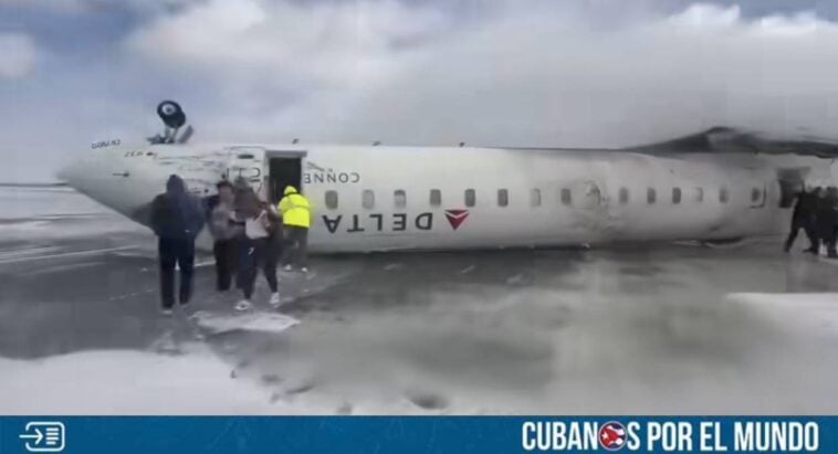 Un avión de Delta Airlines se volcó tras aterrizar en el Aeropuerto Pearson de Toronto, dejando al menos a 18 personas heridas, incluidas tres en estado crítico, según los informes difundidos en las últimas horas.