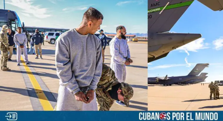 Este martes 4 de febrero arribó a la Base Naval de Guantánamo, en Cuba, el primer vuelo militar con inmigrantes ilegales que fueron deportados desde los Estados Unidos. deportaciones