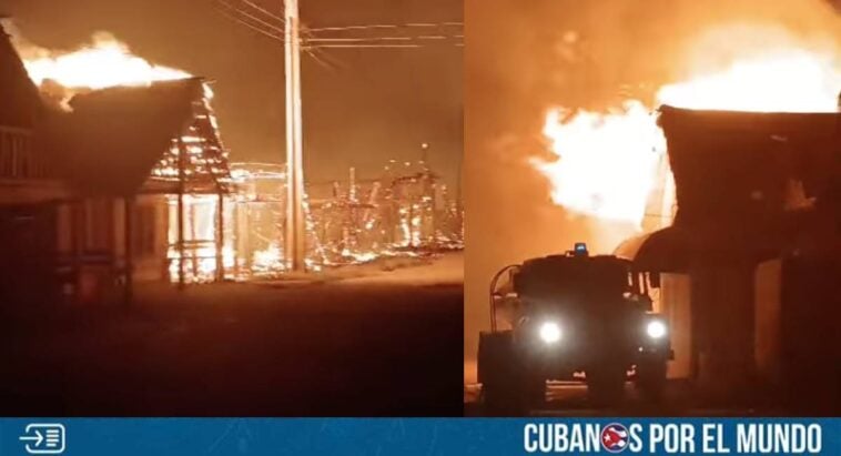 Un incendio de grandes proporciones arrasó con varias viviendas en Playa Cunagua, en el municipio Bolivia, en la provincia de Ciego de Ávila.