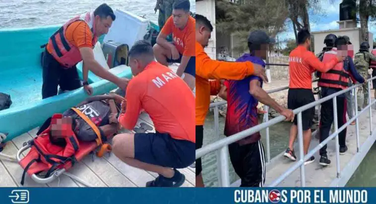 Rescatan a 14 balseros cubanos en Yucatán