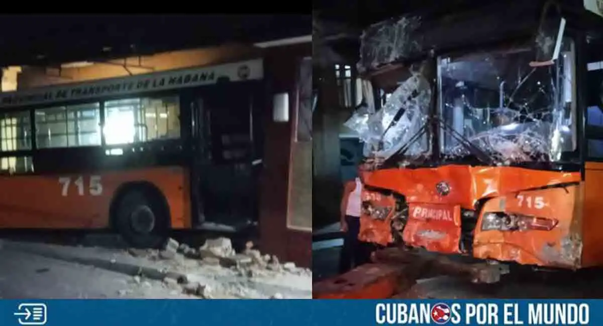 Ómnibus se estrella contra una vivienda en La Habana; el conductor perdió el control tras ser atacado