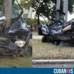 Un impactante accidente de tránsito se registró en las últimas horas en La Habana, específicamente en la 5ta avenida y calle 170 del municipio Playa, cuando un vehículo terminó partido a la mitad tras chocar contra una palma.