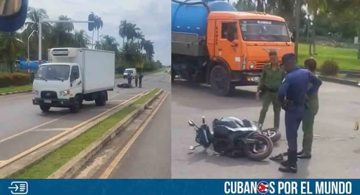 Choque entre una moto y un camión en La Habana deja saldo de un fallecido