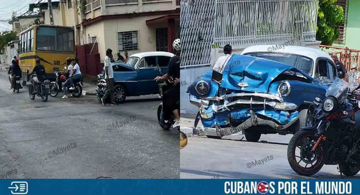 Reportan un accidente de tránsito entre una guagua y un almendrón en Santiago de Cuba