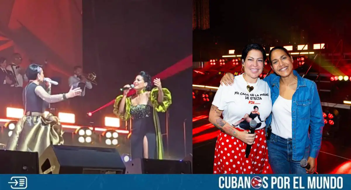 La cantante cubana Haydée Milanés celebró el éxito de su colega La Diosa de Cuba tras el concierto del pasado sábado en el Watsco Center de Miami.