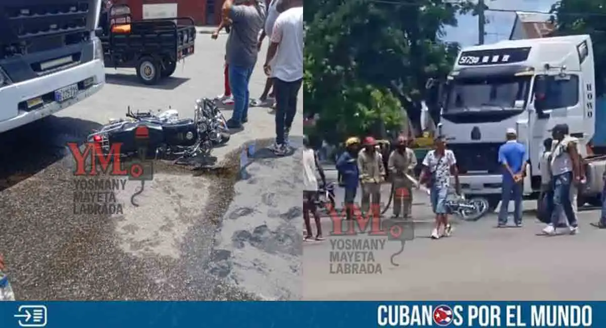Terrible accidente en Santiago de Cuba: Motorista y su acompañante fueron arrastrados por un camión