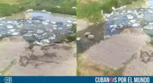 Enorme hueco con aguas albañales pone en peligro a una comunidad en Santiago de Cuba