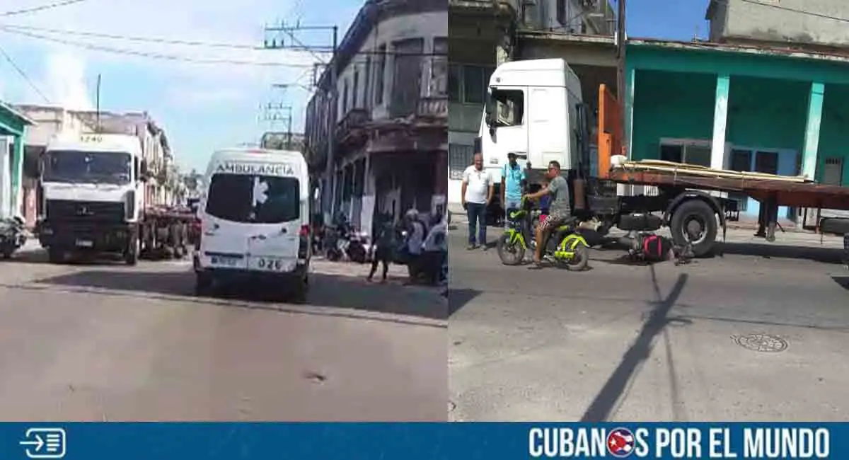 Accidente de tránsito entre un motorista y una rastra en La Habana