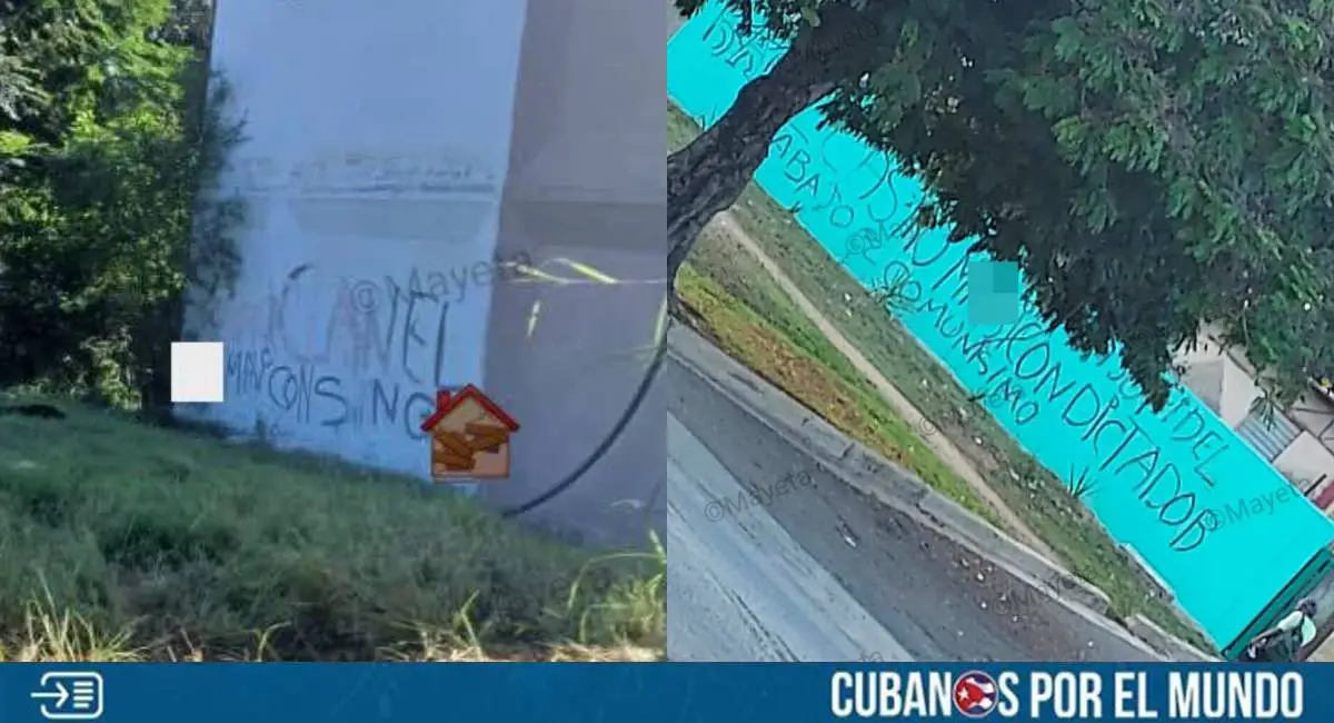 Este miércoles aparecieron carteles en contra del dictador Miguel Díaz-Canel en la ciudad oriental de Santiago de Cuba, específicamente en el reparto Abel Santamaría.