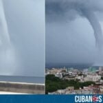 Una impresionante tromba marina que se formó cerca del Malecón de La Habana causó revuelo entro los cubanos que por allí transitaban la tarde de este viernes.