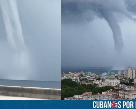 Una impresionante tromba marina que se formó cerca del Malecón de La Habana causó revuelo entro los cubanos que por allí transitaban la tarde de este viernes.