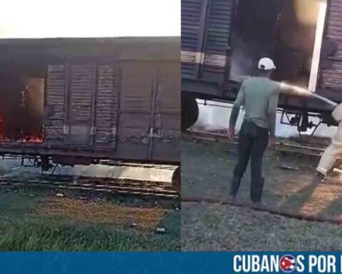Incendio en tren de Sancti Spíritus deja a dos trabajadores lesionados