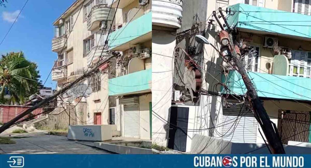 La Habana: Habitantes en serio peligro por el colapso de un poste eléctrico