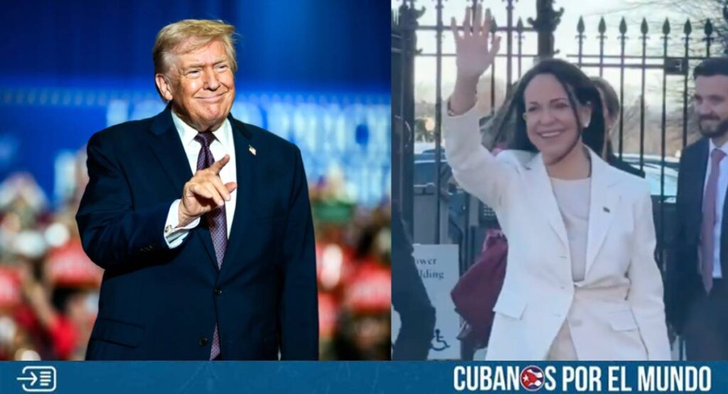 La líder opositora venezolana María Corina Machado se reunió con el presidente de Estados Unidos, Donald Trump, en Washington, en un encuentro que se desarrolló en medio de la actual transición política en Venezuela tras la captura de Nicolás Maduro.